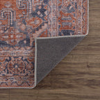 Burnt Orange Taber Medallion Washable Area Rug Hauteloom