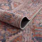 Burnt Orange Taber Medallion Washable Area Rug Hauteloom