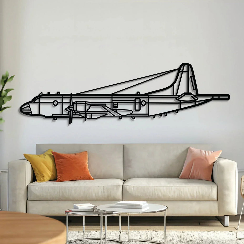 Cp-140 Aurora Metal Aircraft Wall Art - Ncp0543, front view - House Of Avana