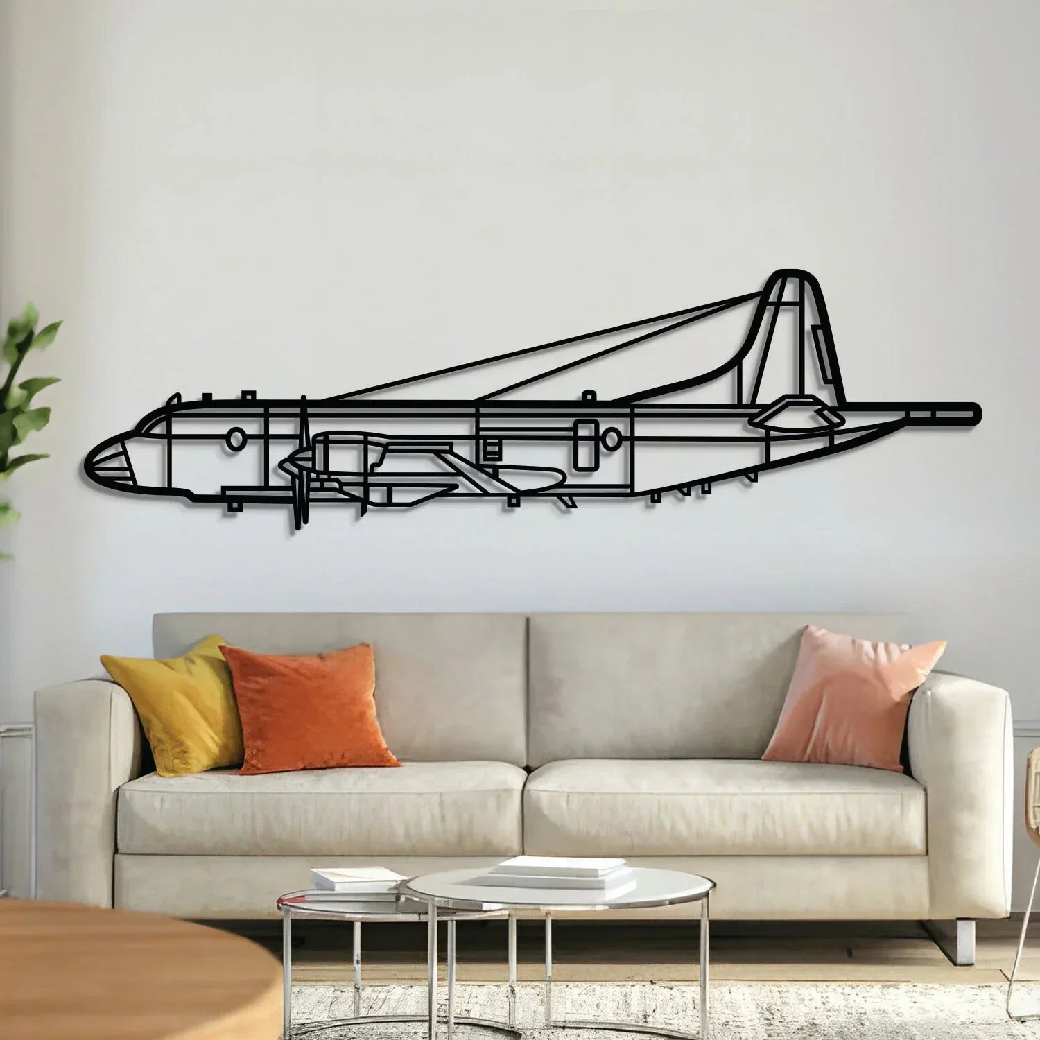 Cp-140 Aurora Metal Aircraft Wall Art - Ncp0543, front view - House Of Avana