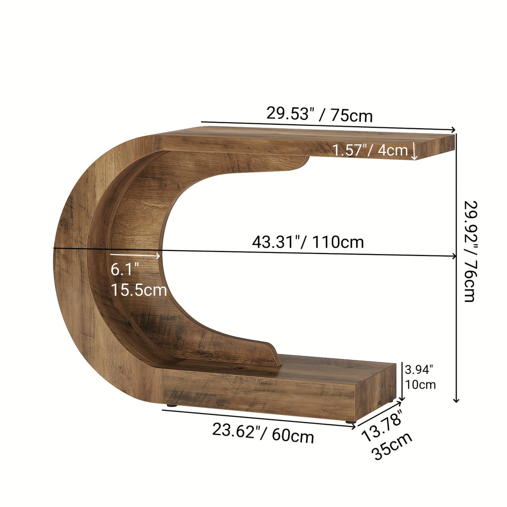 C Shaped Modern Decorative Table Foyer Table, Suitable for Displaying Collectibles, Vases Or Decorations House Of Avana
