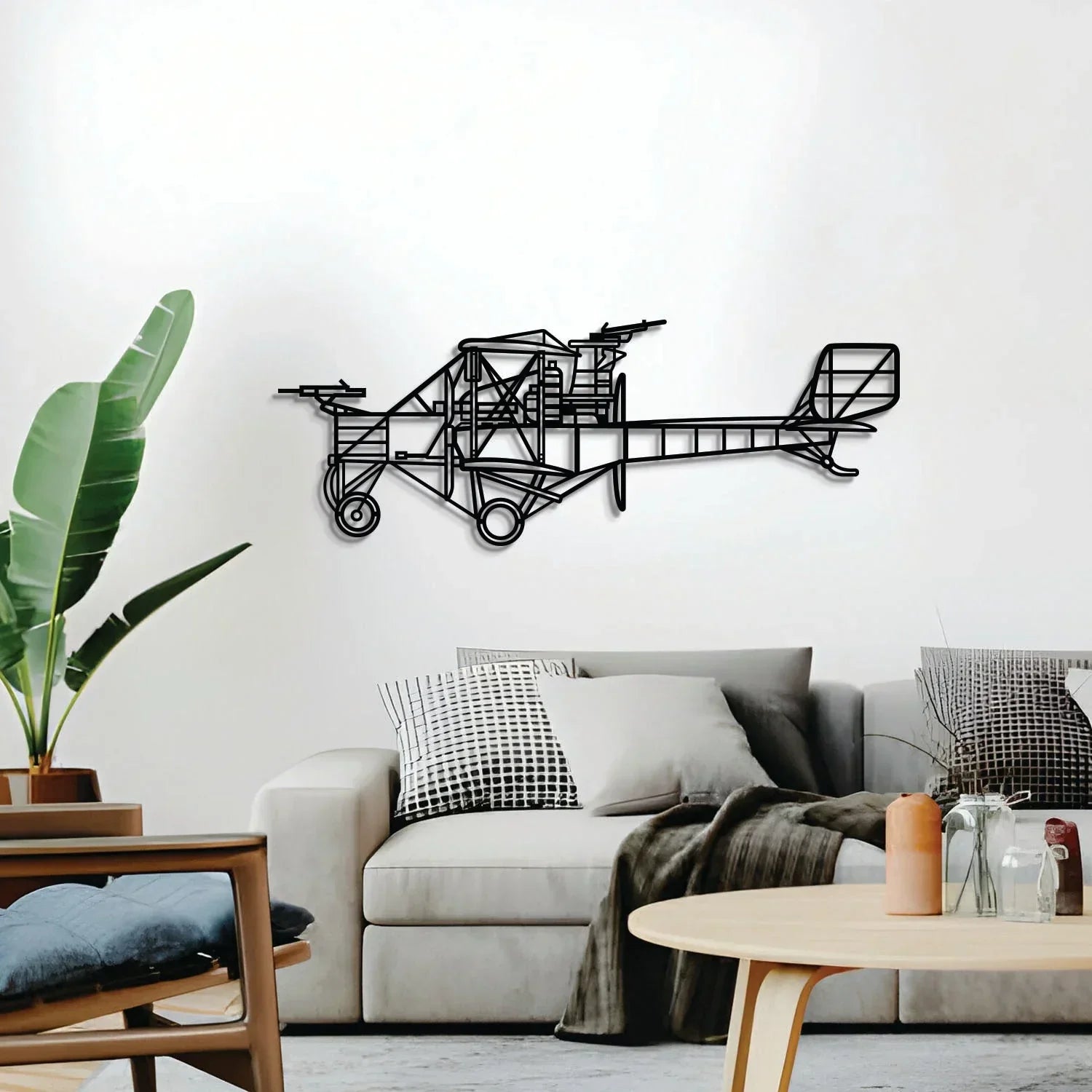 Ca.3 Metal Aircraft Wall Art - Ncp0534, back view - House Of Avana