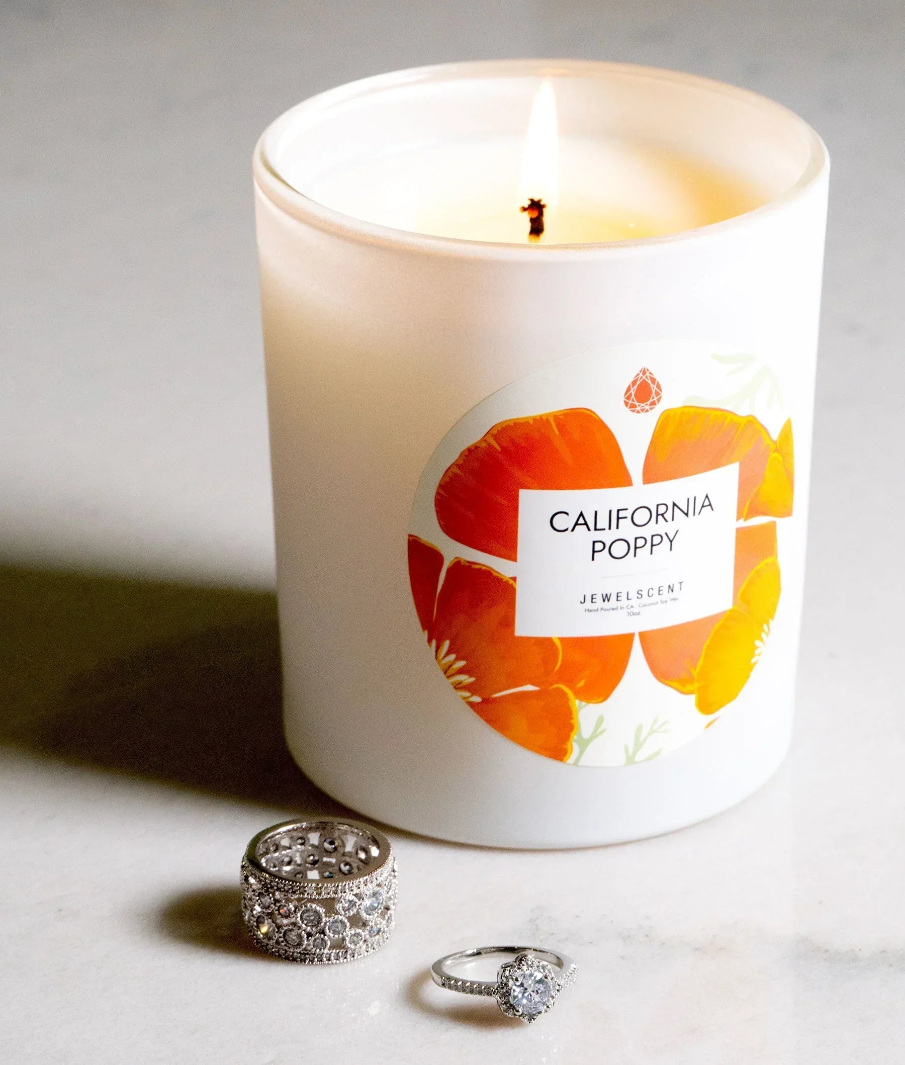 California Poppy 10oz Signature Jewelry Candle JewelScent