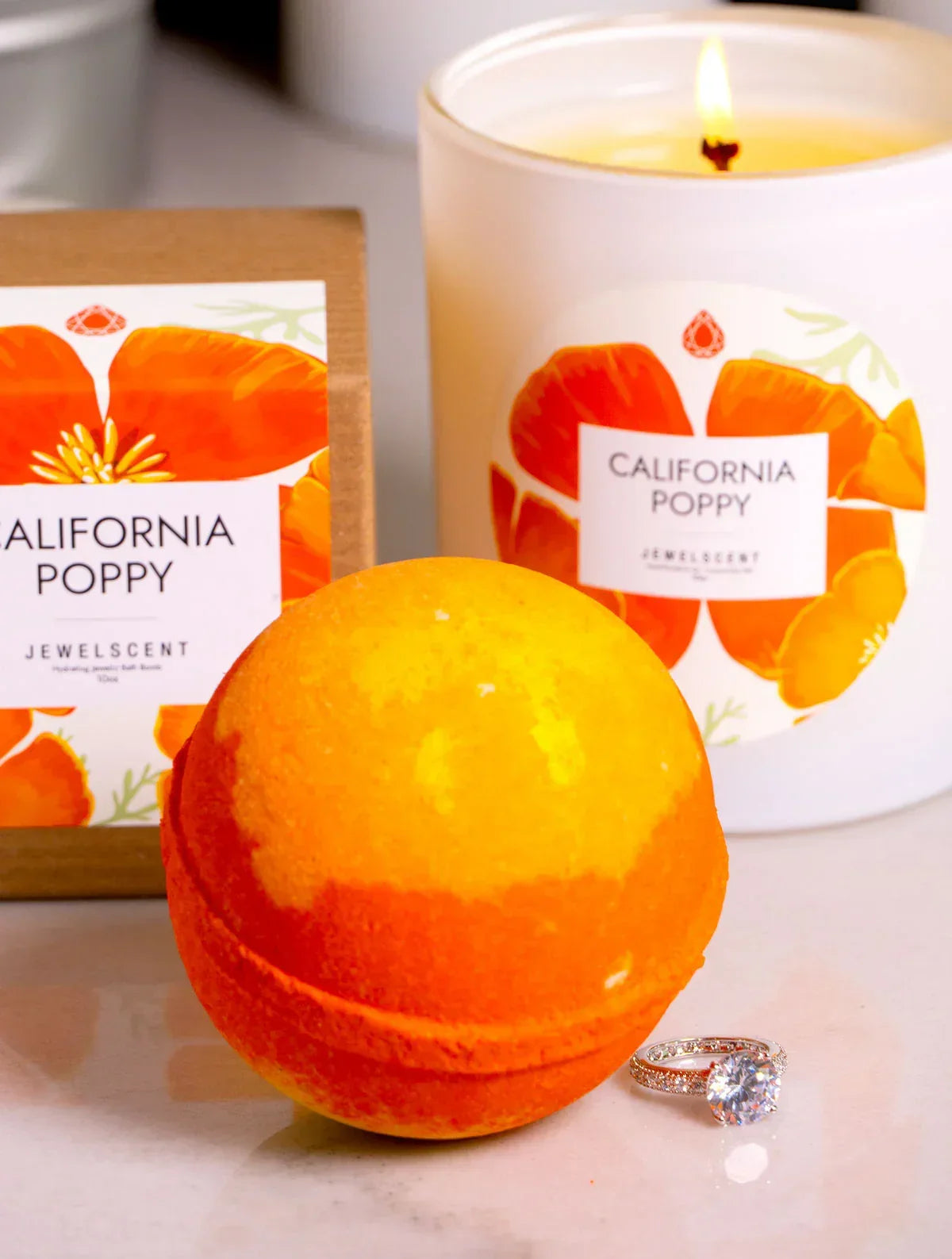 California Poppy 10oz Signature Jewelry Candle JewelScent
