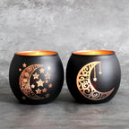 Candle Holder - Decorative Glass Ramadan, angled view - House Of Avana [[SKU:HOA-CAN-043]]