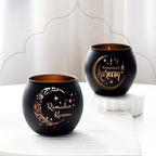 Candle Holder - Glass Moon Star, close-up view - House Of Avana