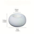 Modern Minimalist Ceramic Candle Holder - Hand-Painted White Round Tabletop Decor with Golden Accents, Large Ornate Design for Home, Kitchen, Dining Room - Elegant Holiday & Everyday Decoration, Candle Holder Decor, Kitchen A House Of Avana