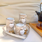 White Wood Candle Holder Set, Tea Light Candle Holders, Wooden Decorative Bowl with Tealight Candle Holders, Wood Pillar Candle Holders, Ins Style Wedding Anniversary Gift, Party Decor, House Warming Gift, Gift for Her House Of Avana
