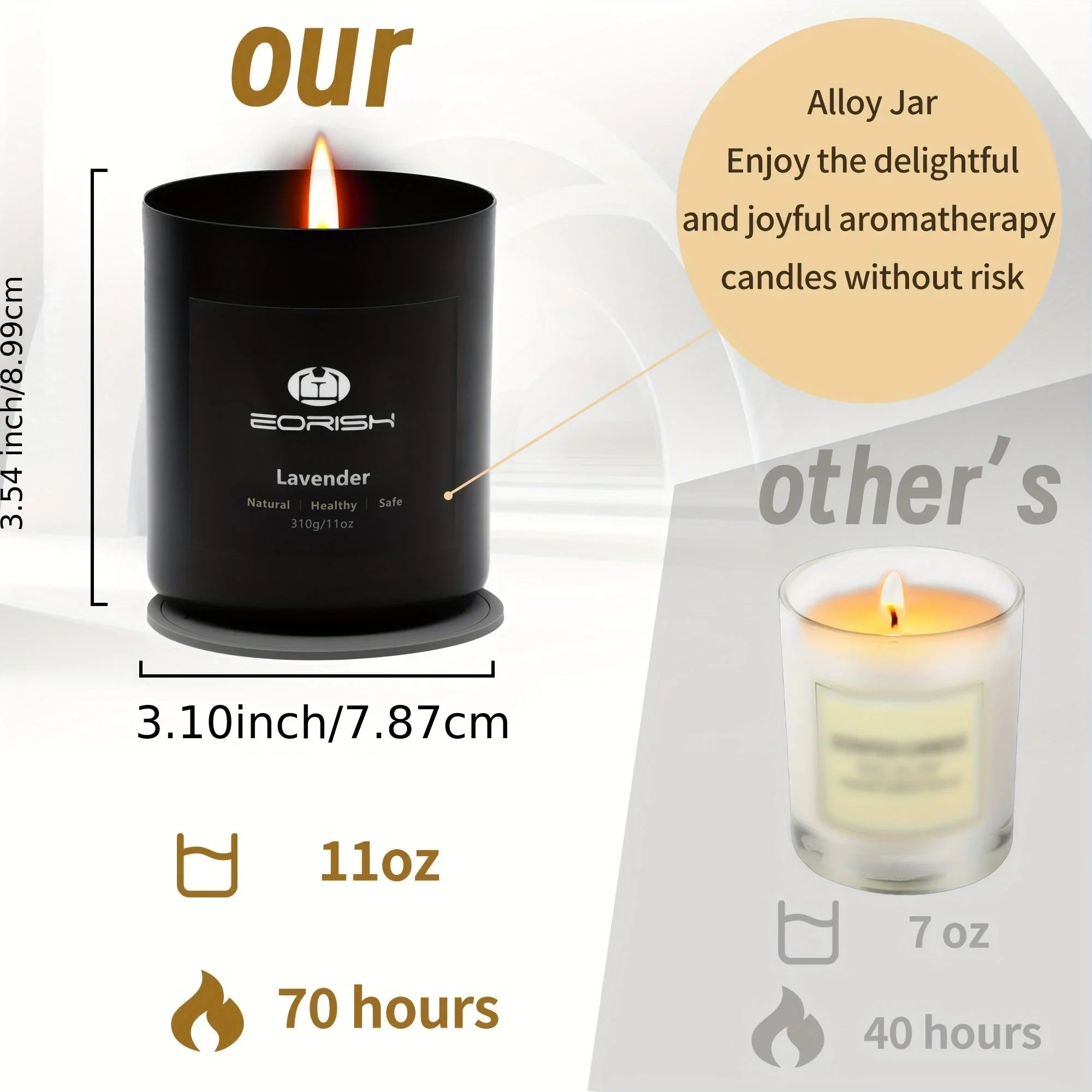 Crystal Glass Candle Piece Gift Set with Layered Design, angled view - House Of Avana