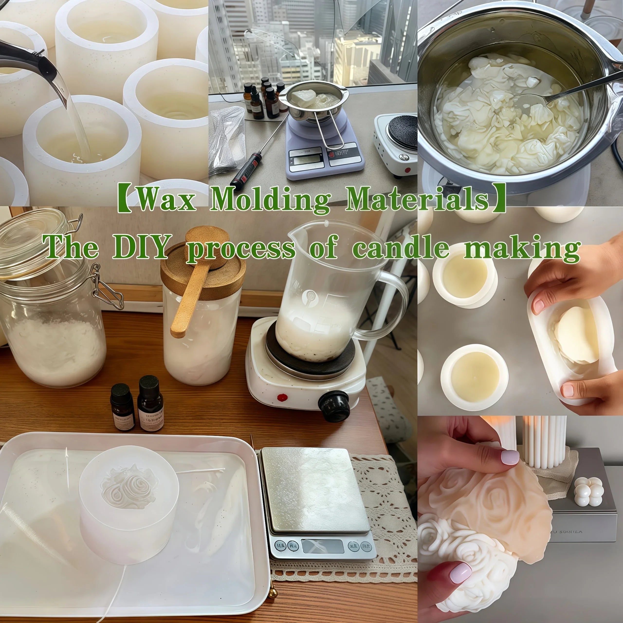 Candle - Scented White Soy Wax 8oz, angled view - House Of Avana