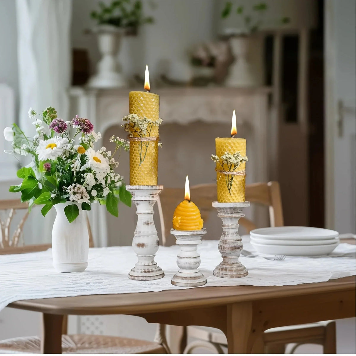 S Beeswax Candle Gift Set with Decorative Honeycomb Design - Perfect for Home Decor, Parties & Events,... - House Of Avana [[SKU:HOA-CAN-408]]