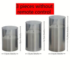 3-pack Flameless Candle Light Set, Premium Gray Electronic Candles, Battery Powered (batteries Not... - House Of Avana