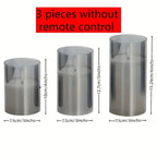 3-pack Flameless Candle Light Set, Premium Gray Electronic Candles, Battery Powered (batteries Not... - House Of Avana [[SKU:HOA-CAN-019]]