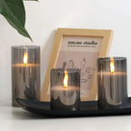 3-pack Flameless Candle Light Set, Premium Gray Electronic Candles, Battery Powered (batteries Not... - House Of Avana