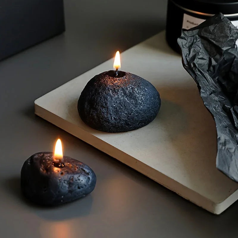 S Combination Pack of Meteorite Stone Candles, Creative Home Decorations, Creative Small Gifts for... - House Of Avana