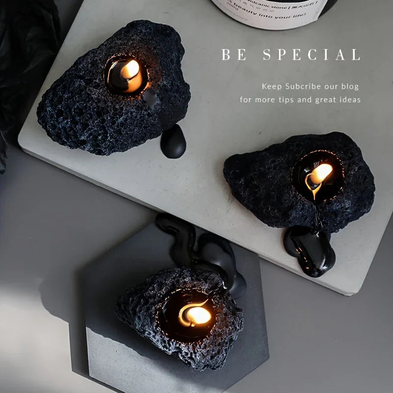 S Combination Pack of Meteorite Stone Candles, Creative Home Decorations, Creative Small Gifts for... - House Of Avana