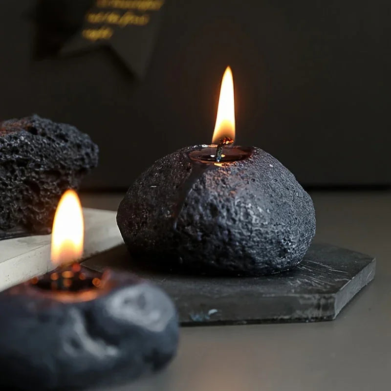 S Combination Pack of Meteorite Stone Candles, Creative Home Decorations, Creative Small Gifts for... - House Of Avana