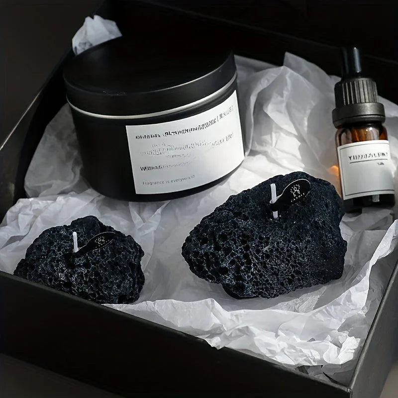 S Combination Pack of Meteorite Stone Candles, Creative Home Decorations, Creative Small Gifts for... - House Of Avana [[SKU:HOA-CAN-020]]