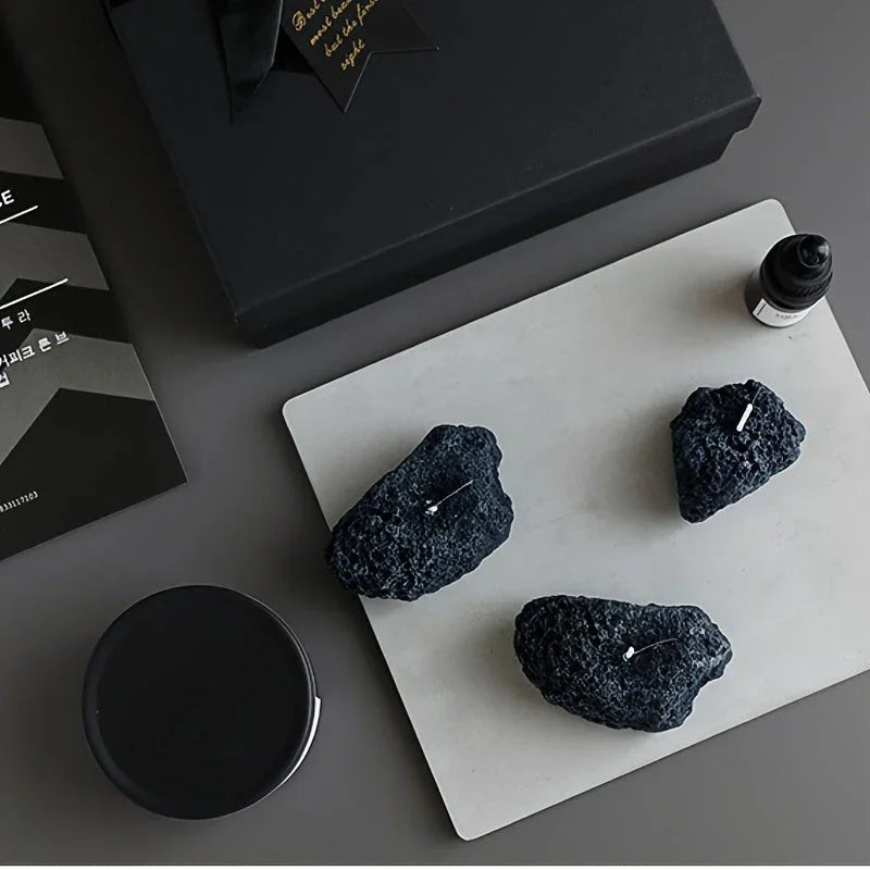S Combination Pack of Meteorite Stone Candles, Creative Home Decorations, Creative Small Gifts for... - House Of Avana