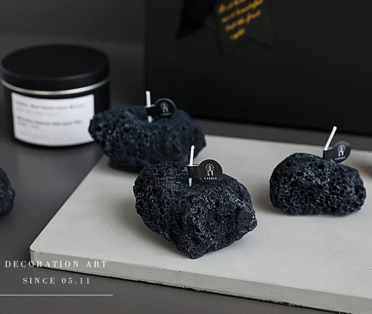 S Combination Pack of Meteorite Stone Candles, Creative Home Decorations, Creative Small Gifts for... - House Of Avana