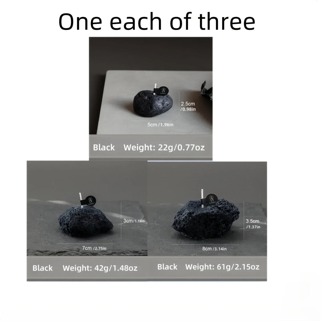 S Combination Pack of Meteorite Stone Candles, Creative Home Decorations, Creative Small Gifts for... - House Of Avana