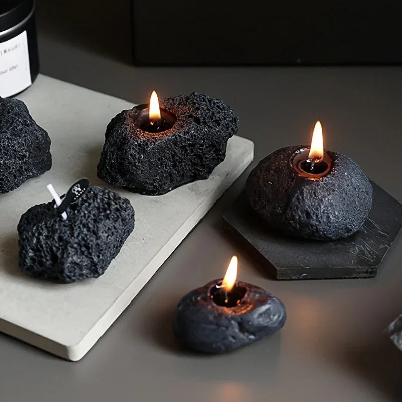 S Combination Pack of Meteorite Stone Candles, Creative Home Decorations, Creative Small Gifts for... - House Of Avana