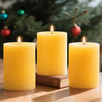 3pcs Long-Burning Pure Beeswax Candles - House of Avana