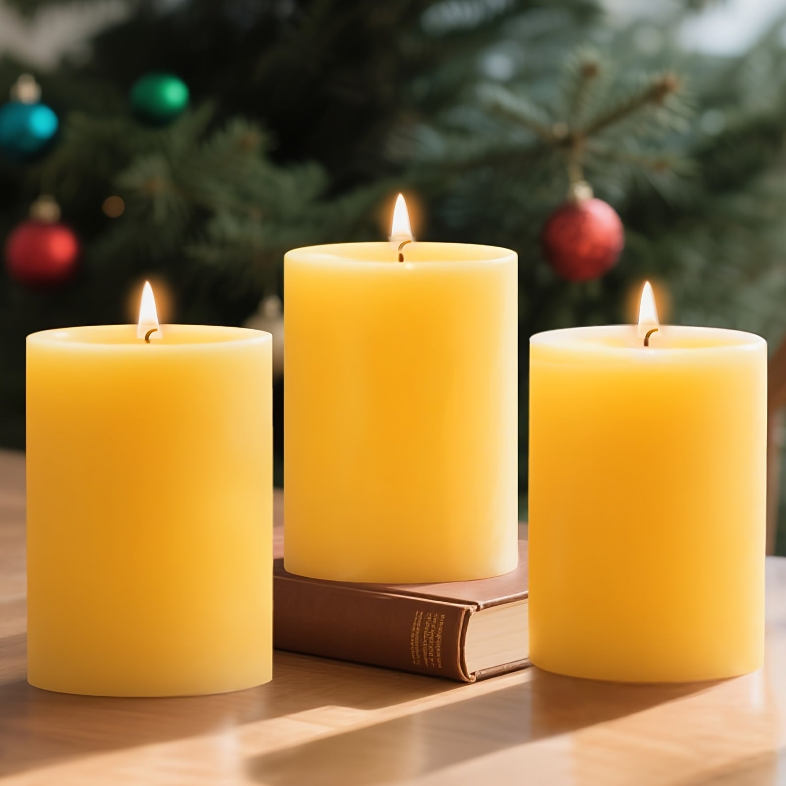 3pcs Long-Burning Pure Beeswax Candles - House of Avana