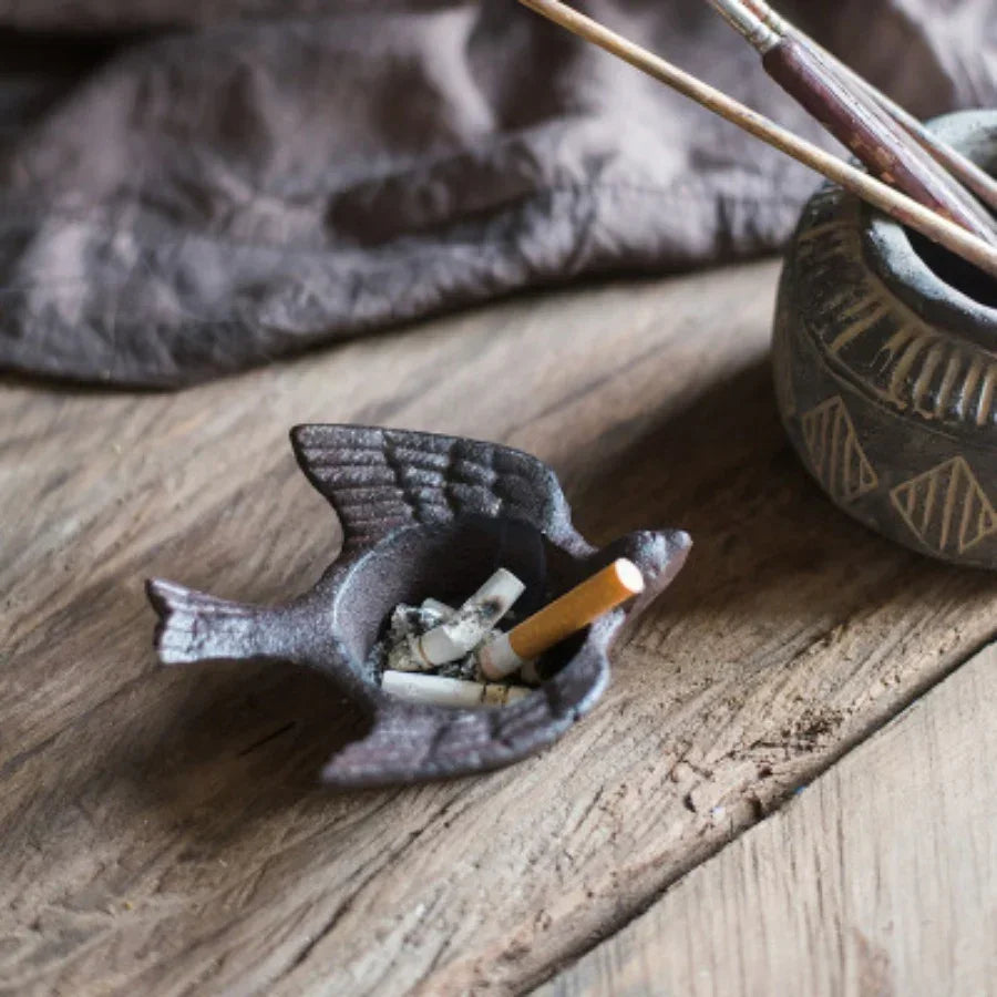 S Cast Iron Country Creative Dinner Candlestick Retro Decoration Oil Lamp Outdoor Old Props Bird Home... - House Of Avana