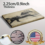 Wooden Framed Galloping Horse Canvas Art Home Decor, angled view - House Of Avana