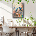 Delightful Wooden Framed Pastel Floral Canvas Painting - Vibrant Nature-inspired Artwork for Office... - House Of Avana