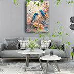 Delightful Wooden Framed Pastel Floral Canvas Painting - Vibrant Nature-inspired Artwork for Office... - House Of Avana