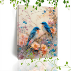 Delightful Wooden Framed Pastel Floral Canvas Painting - Vibrant Nature-inspired Artwork for Office... - House Of Avana