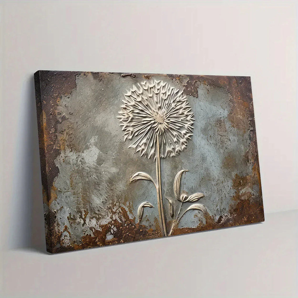 Retro Framed Printed Canvas Posters, White Dandelion Art Prints, Home Decor, Ideal Decorative Wall Art... - House Of Avana