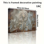 Retro Framed Printed Canvas Posters, White Dandelion Art Prints, Home Decor, Ideal Decorative Wall Art... - House Of Avana