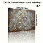 Retro Framed Printed Canvas Posters, White Dandelion Art Prints, Home Decor, Ideal Decorative Wall Art... - House Of Avana [[SKU:HOA-SOF-403-A]]