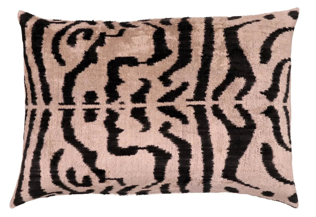Canvello Black And Beige Tiger Print Throw Pillows | 16 x 24 in (40 x 60 cm) Canvello