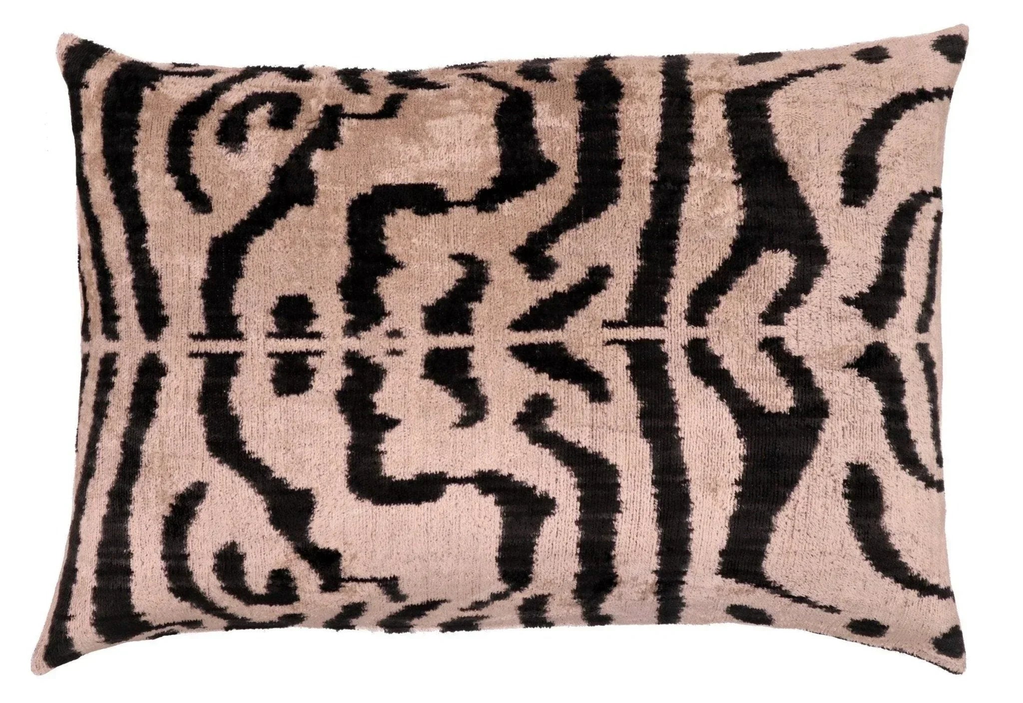Canvello Black And Beige Tiger Print Throw Pillows | 16 x 24 in (40 x 60 cm) Canvello