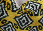 Canvello Black and Yellow Throw Pillows for Couch with Down Insert - 16x24 in, angled view - House Of Avana