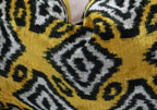 Canvello Black and Yellow Throw Pillows for Couch with Down Insert - 16x24 in, angled view - House Of Avana