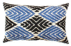 Canvello Black & Blue Silk Ikat Pillows - TI 156 Canvello