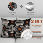 Canvello Black & Copper Silk Velvet Pillow 16x24 Handmade Luxury Lumbar Cushion Canvello