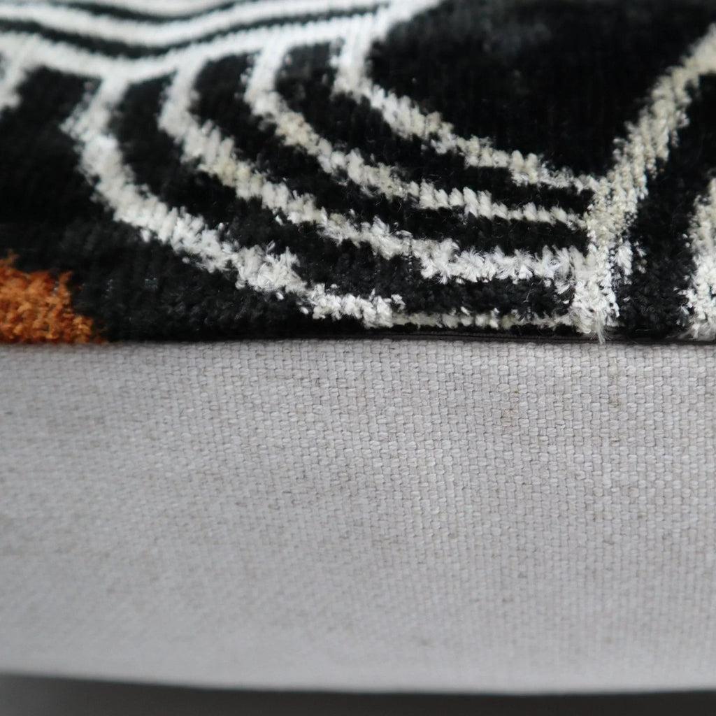Canvello Black & Copper Silk Velvet Pillow 16x24 Handmade Luxury Lumbar Cushion Canvello