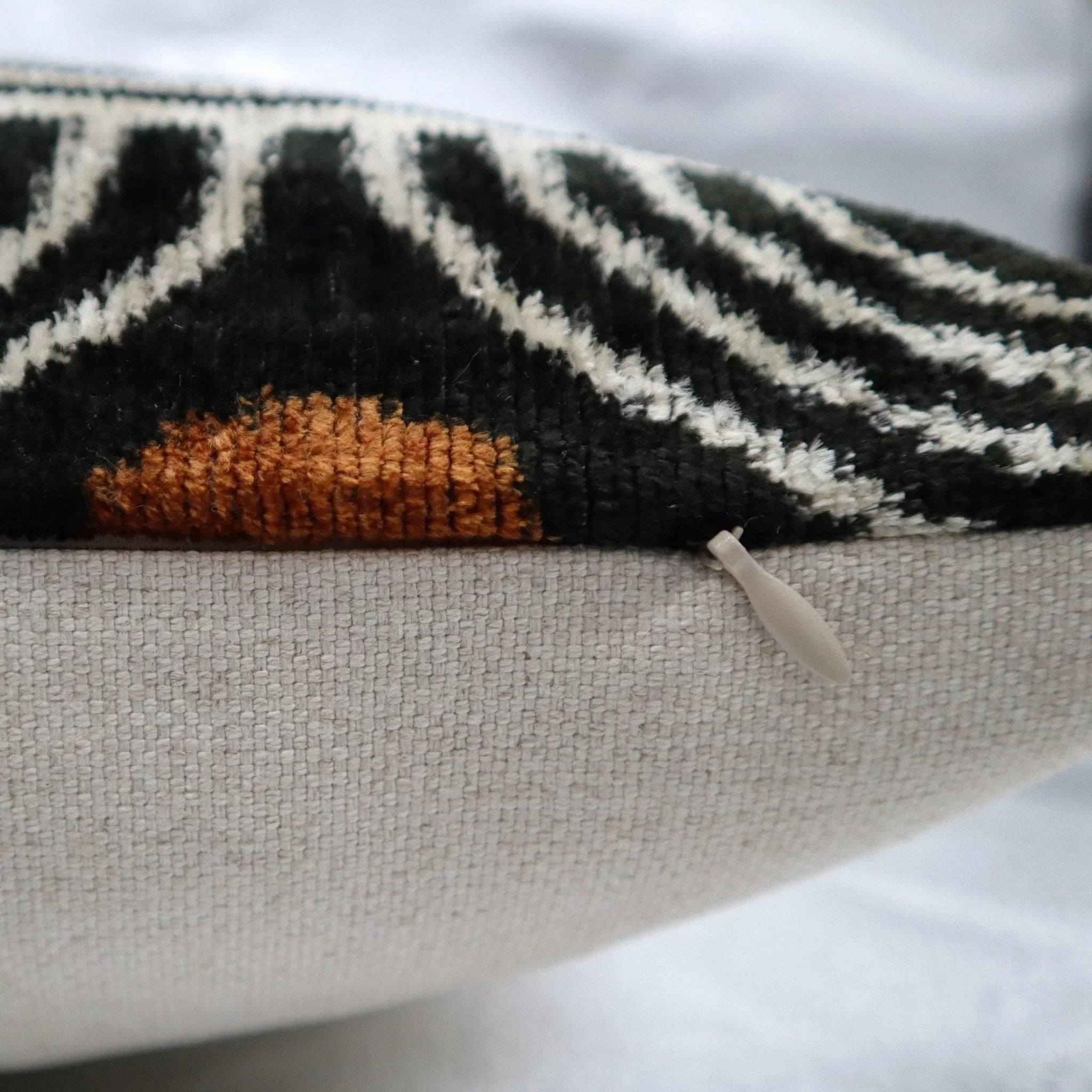 Canvello Black & Copper Silk Velvet Pillow 16x24 Handmade Luxury Lumbar Cushion Canvello