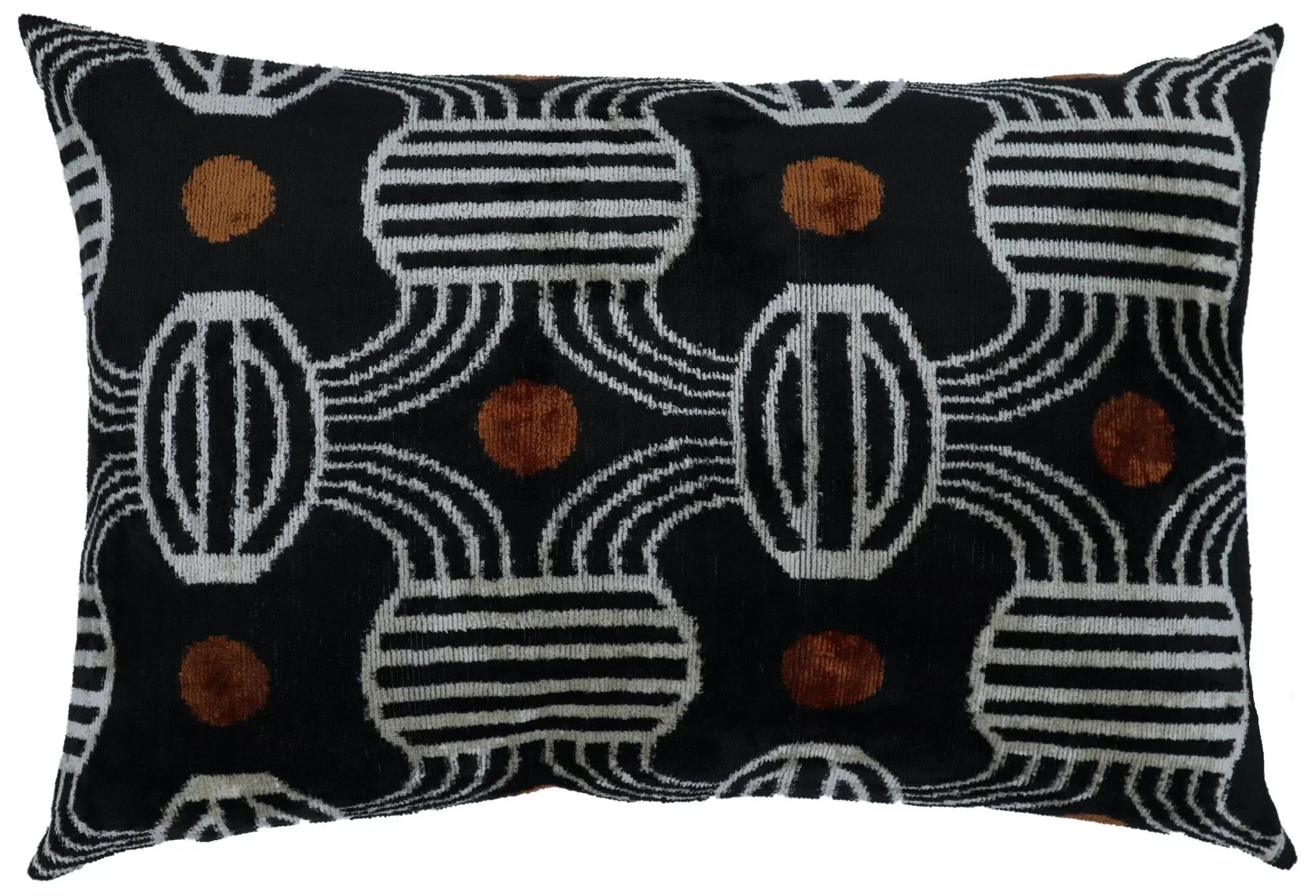 Canvello Black & Copper Silk Velvet Pillow 16x24 Handmade Luxury Lumbar Cushion Canvello