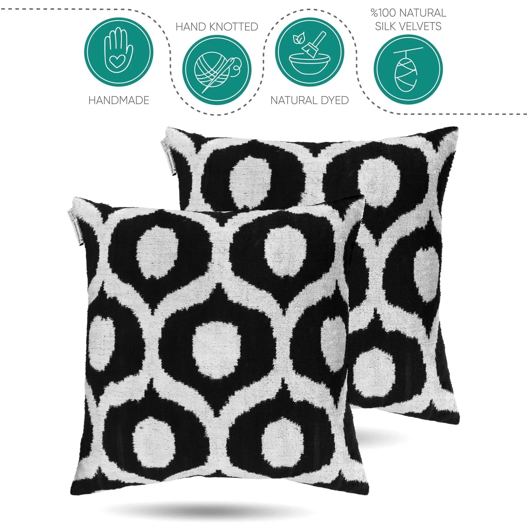 Canvello Black Pillows For Couch - 18x18 | Set of 2 | Canvello