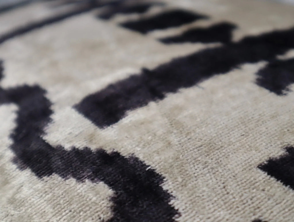 Canvello Black White Handmade 16x24 Silk Velvet Pillow, Organic Veg Dyed, Down/Feather Filled Canvello