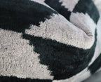 Canvello Black White Handmade 16x24 Silk Velvet Pillow, Organic Veg Dyed, Down/Feather Filled Canvello