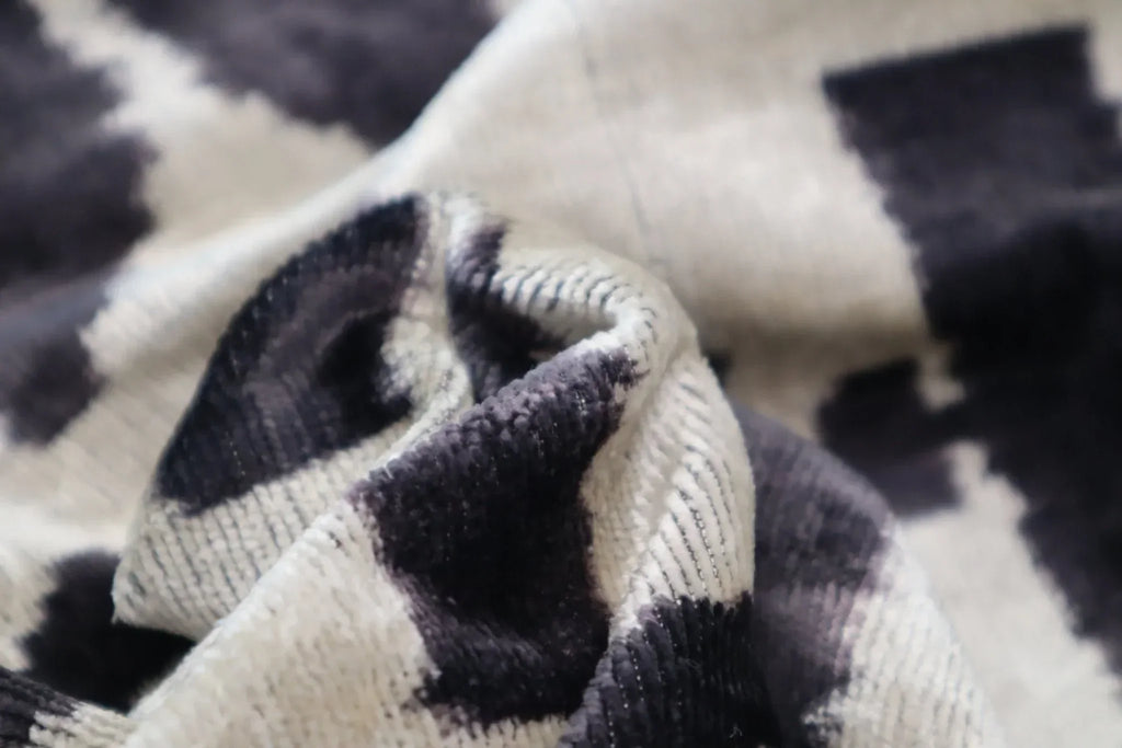 Canvello Black White Handmade 16x24 Silk Velvet Pillow, Organic Veg Dyed, Down/Feather Filled Canvello