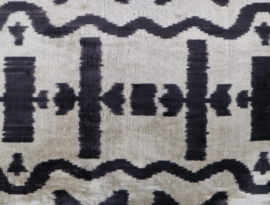 Canvello Black White Handmade 16x24 Silk Velvet Pillow, Organic Veg Dyed, Down/Feather Filled Canvello